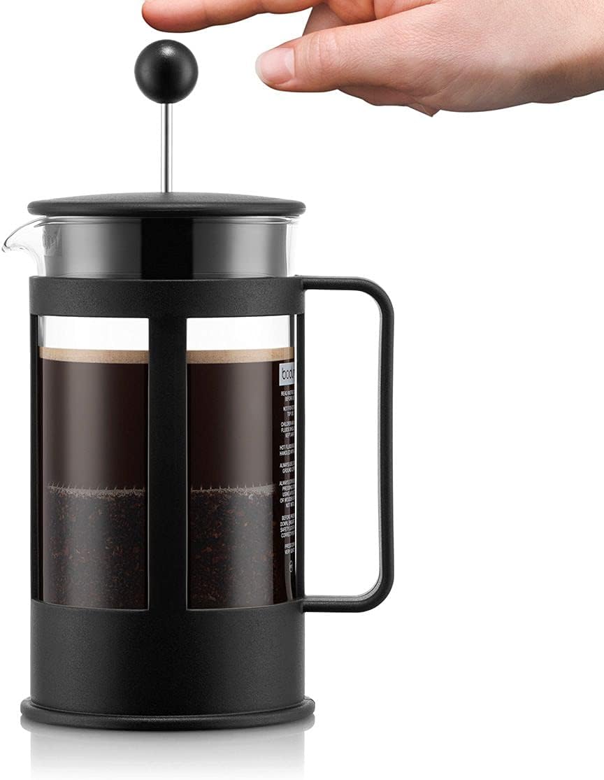 French Press Kenya - 1L / 8 Cups Manual Coffee Maker - Heat-Resistant Glass & Stainless Steel - Dishwasher Safe Cafetiere - Made in Portugal