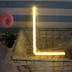 LED Letter Lights Warm White Neon Word Signs Battery/USB Operated Alphabet Sign Art Wall Light for Kids Room Wedding Birthday Party Christmas Home (L)