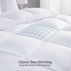 Kingsley trend King Comforter Duvet Insert - All Season Quilted Ultra Soft Breathable Down Alternative, Box Stitch White Comforter with Corner Tabs, 104x92