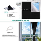 100% Blackout Blind,200 x 145 CM Stick on Blackout Blinds for Windows,No Drill Portable Temporary Fits Any Size Blackout Blinds with 20PCS Hook and Loop Tapes for Bedroom Loft Car Travel