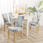 Dining Room Chair Covers Set of 4 Super Fit Stretch Removable Washable Dining Chair Protector Cover Seat Slipcover for Hotel, Dining Room, Ceremony, Banquet Wedding Party(Leaf Style)