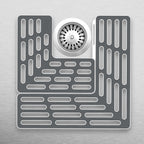 Sink Saver- 2 piece Adjustable Kitchen Sink Protector Mat with non slip feet, Grey