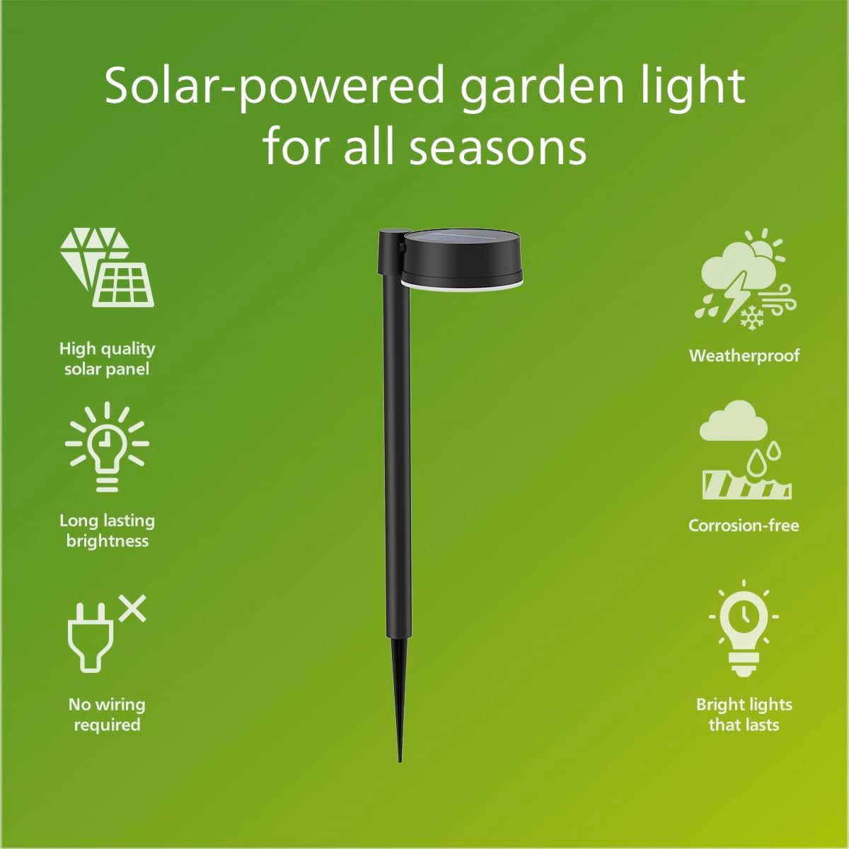 Lighting Vynce Outdoor Solar Wall Light, Square, 1.5W, 2700K, Black, IP44 Weatherproof Secondary image