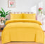 DTEX HOMES Double Duvet Set Brushed Microfiber Satin Stripes Easy Care Duvet Cover with Pillow cases (Mustard-Double)
