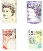 Sterling Money Box Tin - Piggy Bank, Coin, Cash Tin and Savings Tin to Save Birthday Money, Holiday and Christmas Fund - Multi-Colour - One Random Supplied