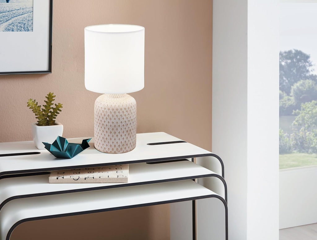 Bellariva 1-Light Crème and White Table Lamp 97773