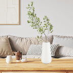 Matte White Ceramic Vase for Minimalist Modern Home Decor - Decorative Classic Flower Vase for Centerpiece, Wedding, Dinner Table, Office, Bedroom - Rustic Style - 20cm