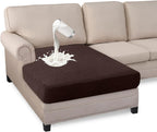 Premium Water-Repellent Sofa Seat Cushion Covers High Stretch Jacquard Fabric Couch Seat Slipcover Protector for Chaise sofa (Chaise, Chocolate)