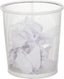 Wastebasket, Wastepaper, Office & Home, Round, Wire Mesh, Paper Bin, Metal, H x D: 24 x 23 cm, White, Steel