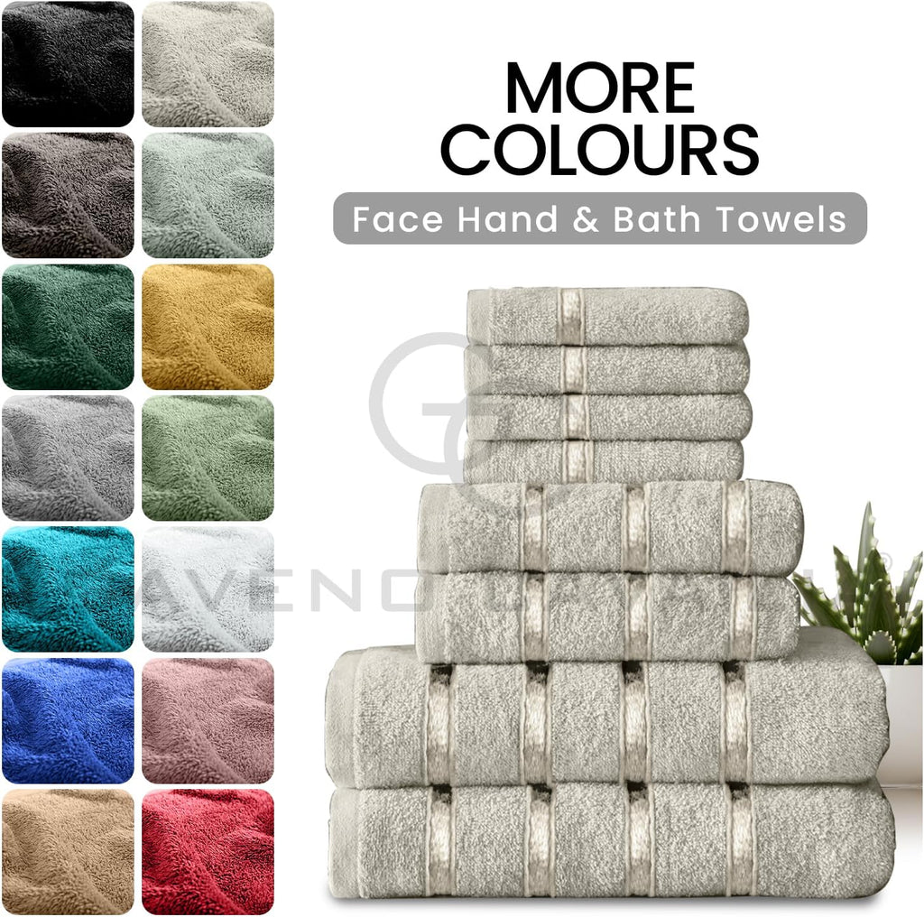 8 Piece Egyptian Cotton Towels - Quick Dry Highly Absorbent Bathroom Towel Bale - (4 Face Towel + 2 Hand Towel + 2 Bath Towel) - Cream