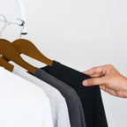 Strong Wooden Coat Hangers with 360 Degree Rotatory Hook & Round Trouser Bar & Shoulder Notches - Durable Wardrobe Space Saver - Suitable for Coat, Jacket, Suit, Jumper (Walnut, 20 Pack)