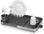 Duo Expanding Dish Drainer Rack with Removable Cutlery Holder, Draining Spout, Stainless-steel/Grey
