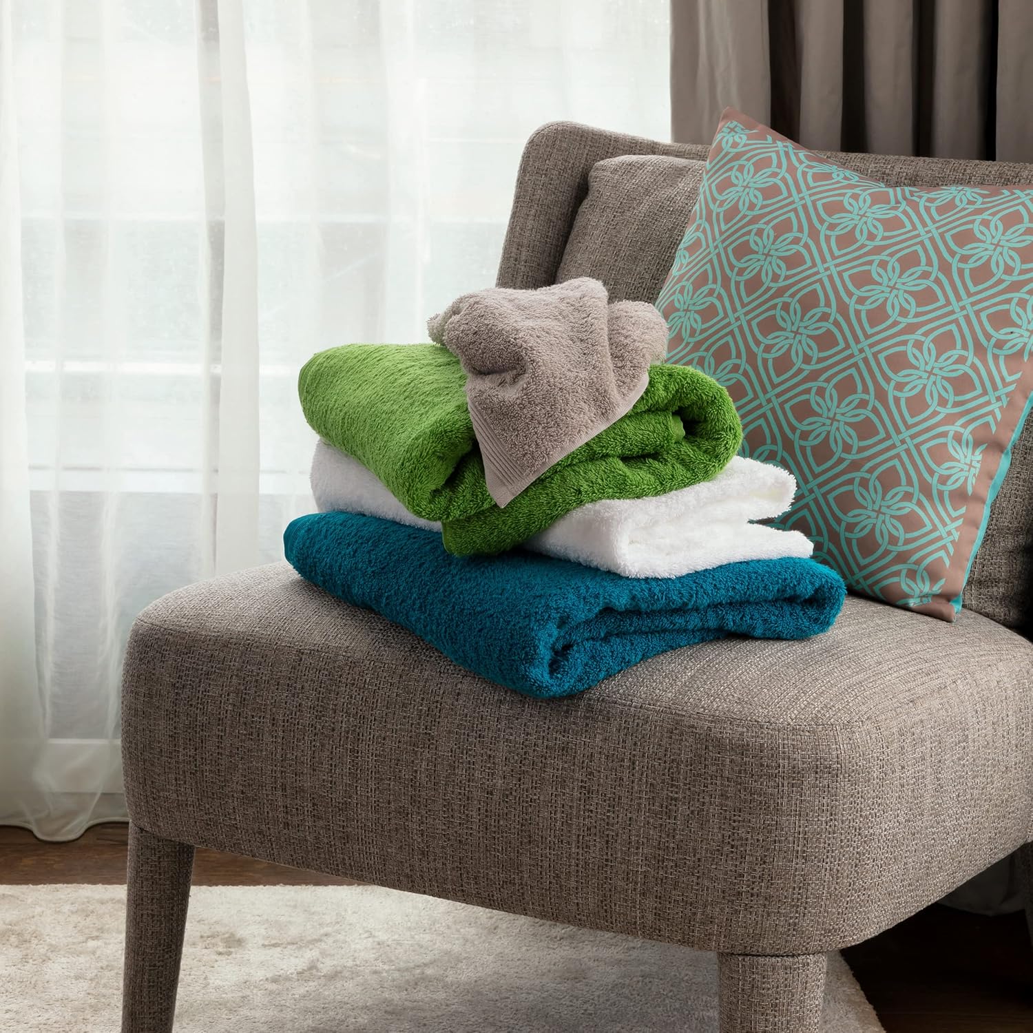 3er set Superwuschel guest towel 30 x 50 cm made of 100% cotton, lagoon
