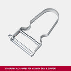REX Peeler, Vegetable Peeler, Aluminium Handle, Stainless Steel Blade, Extra Sharp Straight Cut, Metal Colour 109 mm 6.0900