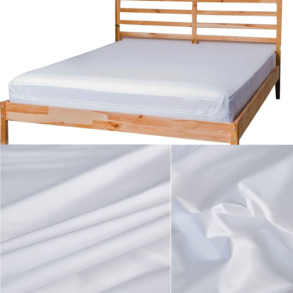 Single Bed Zipped Waterproof Mattress Protector Single with Zip Bed Fitted Sheet Zip Up Mattress Cover Encasement Protector All Round Protection 30cm Deep Fitted (Single 90x200cm+30cm)