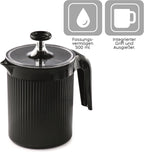 Cremix, Milk Frother Handheld, Manual Milk Frother for Cappuccino, Milk Foam Cappuccinatore Black, 0.50 LT, 10 x 14.5 x 15.2 cm, Made in Italy, 0% BPA and Phthalate Free