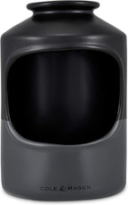 Strethall Black/Grey Salt Pig, Kitchen Organisation, Seasoning Storage Pot/Salt Cellar, Ceramic, (H) 163 mm x (D) 110 mm, Salt Not Included