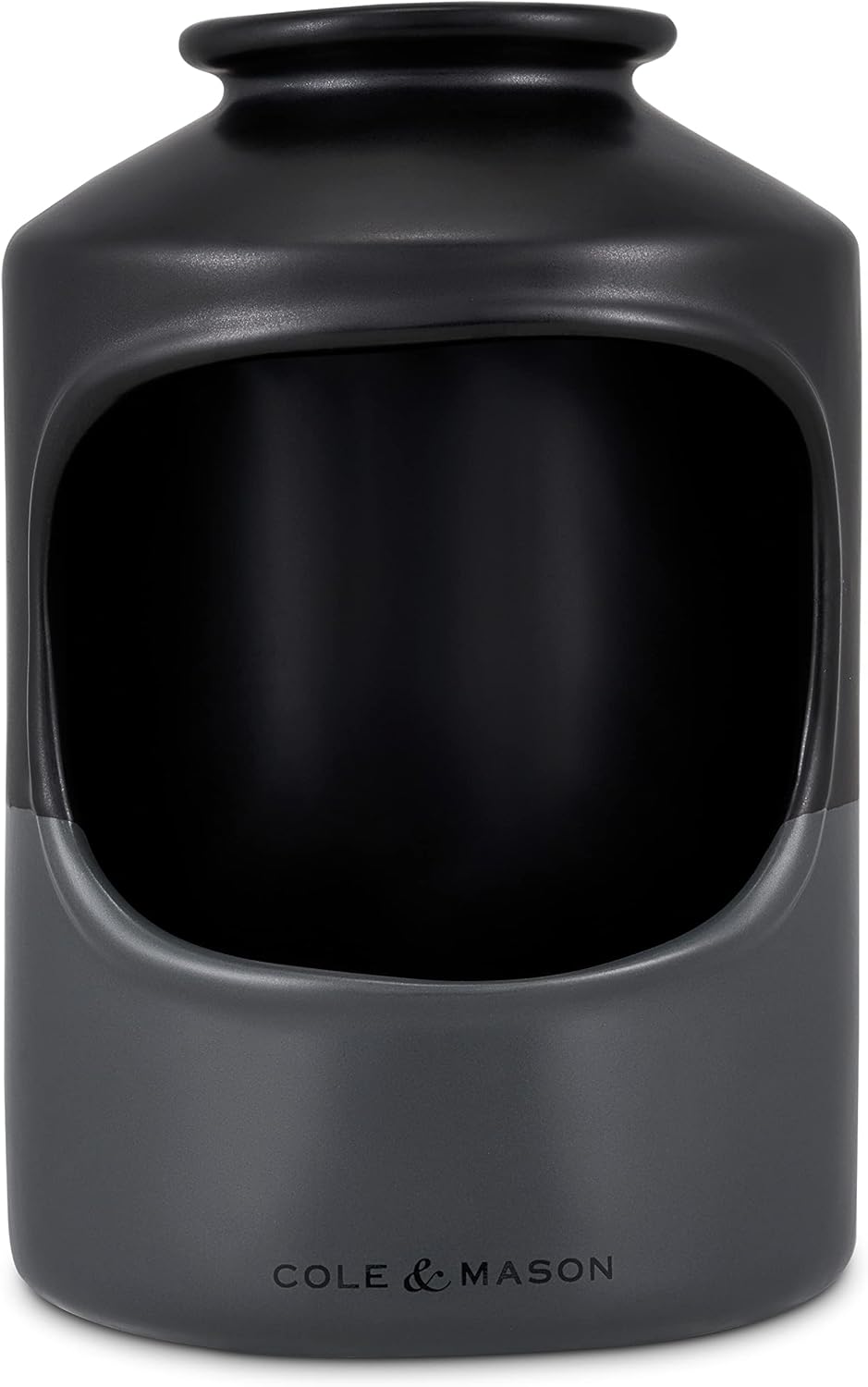 Strethall Black/Grey Salt Pig, Kitchen Organisation, Seasoning Storage Pot/Salt Cellar, Ceramic, (H) 163 mm x (D) 110 mm, Salt Not Included