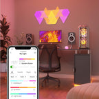 Shapes Triangle Starter Kit, 4 Smart Light Panels LED RGBW - Modular Wi-Fi Colour Changing Wall Lights, Works with Alexa Google Assistant Apple Homekit, for Room Decor & Gaming