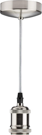 6 Inch E27 Vintage Pendant Set in Brushed Chrome