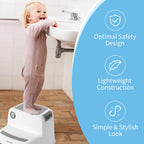 2 Step Stool for Kids, Sturdy Double Step Stool for Toddlers, Anti-Slip Stool for Children,Toddler's Stool for Potty Training and Use in the Kitchen and Bathroom Easy to Clean and Portable