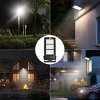 Solar Street Lights Outdoor Waterproof, Dusk to Dawn, with Motion Sensor and Remote Control, Suitable for courtyards, Gardens, Streets, Garage, Wall Mount 30000LM