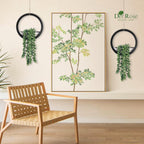 2 Pack Fake Plants Hanging Artificial Succulents Plants in Black Pots for Living Room Bathroom Accessories Boho Wall Decor