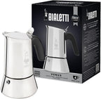 Bialetti New Venus Caffettiera in Acciaio Inox, Adatta all'Induzione, Argento, 4 Tazze,Silver