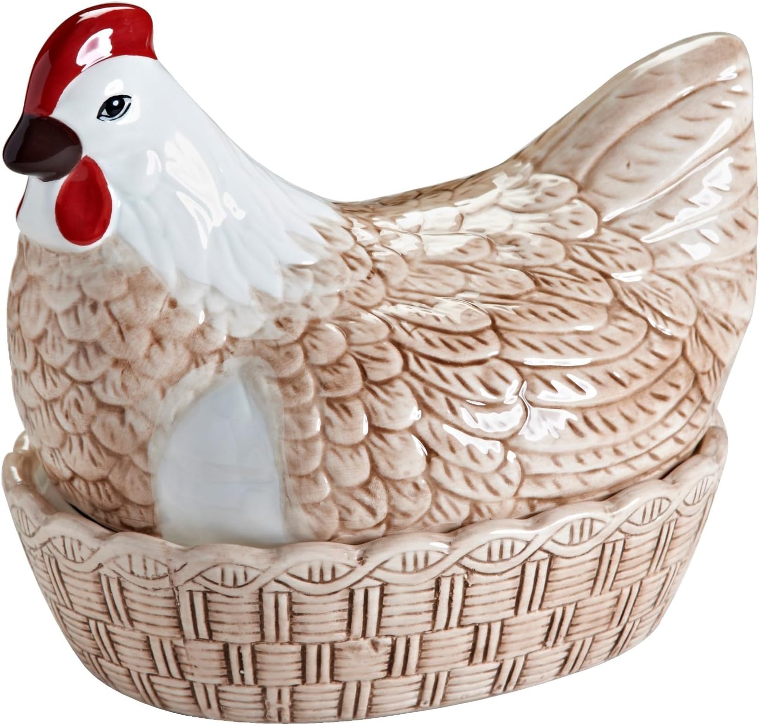 Mason Cash Rise & Shine Egg Nest | Rustic Farmyard-Style Kitchen Tidy & Egg Storage | Chip-Resistant Dolomite | Decorative Hen Design Main image