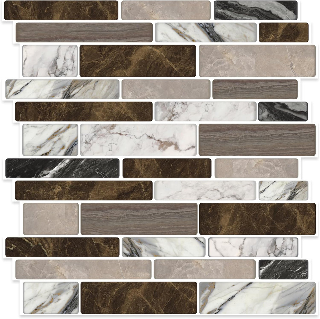 Tiles Self Adhesive Stick On Kitchen Tiles Kitchen Backsplash Self Adhesive Decal for Walls Bathroom Tile Transfers Sticker Marble Wall Sticker for Bathroom Waterproof Wall Decals 30×30