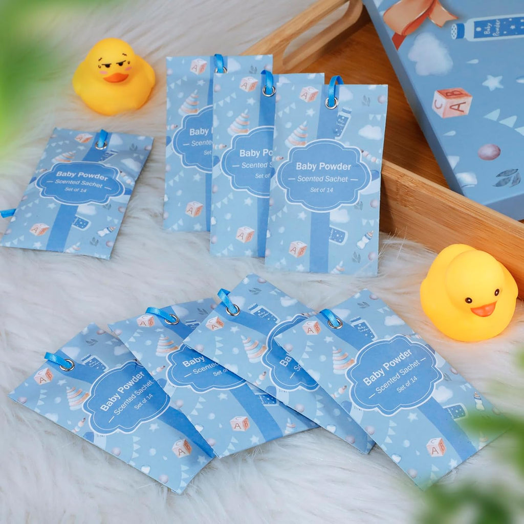 Scented Sachet Bags, Baby Powder Fragrance Wardrobe Sachets, Pack of 14, for Closet, Room, Drawers, Car