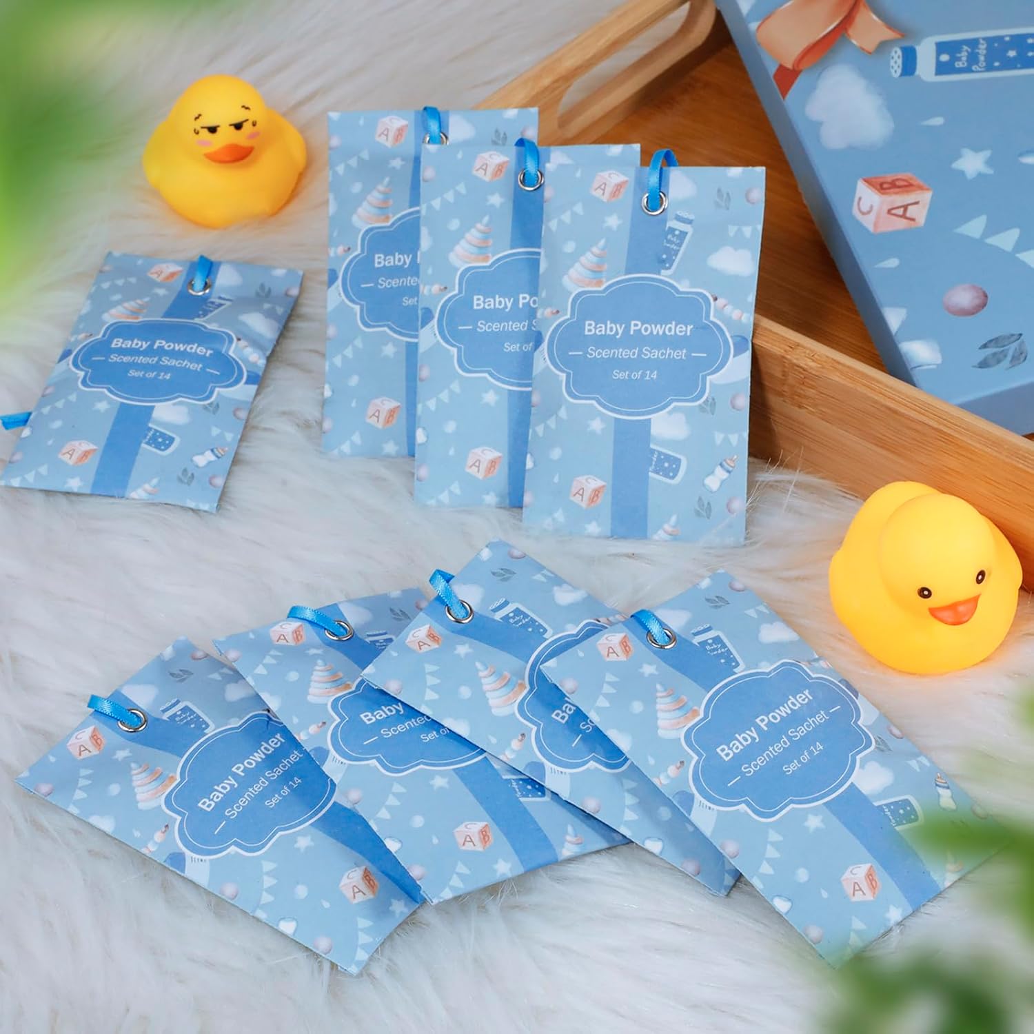 Scented Sachet Bags, Baby Powder Fragrance Wardrobe Sachets, Pack of 14, for Closet, Room, Drawers, Car