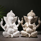 Ganesh Buddha Statue,Indian Deity Statue,Decoration Living Room,Abstract Sculpture,Home Store Decoration,Modern Living Room Ornaments 7.08"(White)