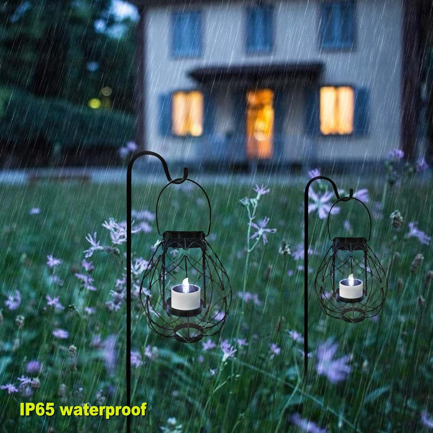 6 Pack Cool White Solar Powered Flameless Tealights, Rechargeable Outdoor Waterproof LED Flickering Electric Solar Tea Light Candles Flicker Fake LED Votive Candle Bulk for Outside Decorations