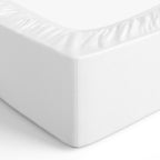 Bedding Soft Microfibre Double Fitted Sheet with 12 inch (30 cm) Deep Pocket, 135 x 190 cm, White