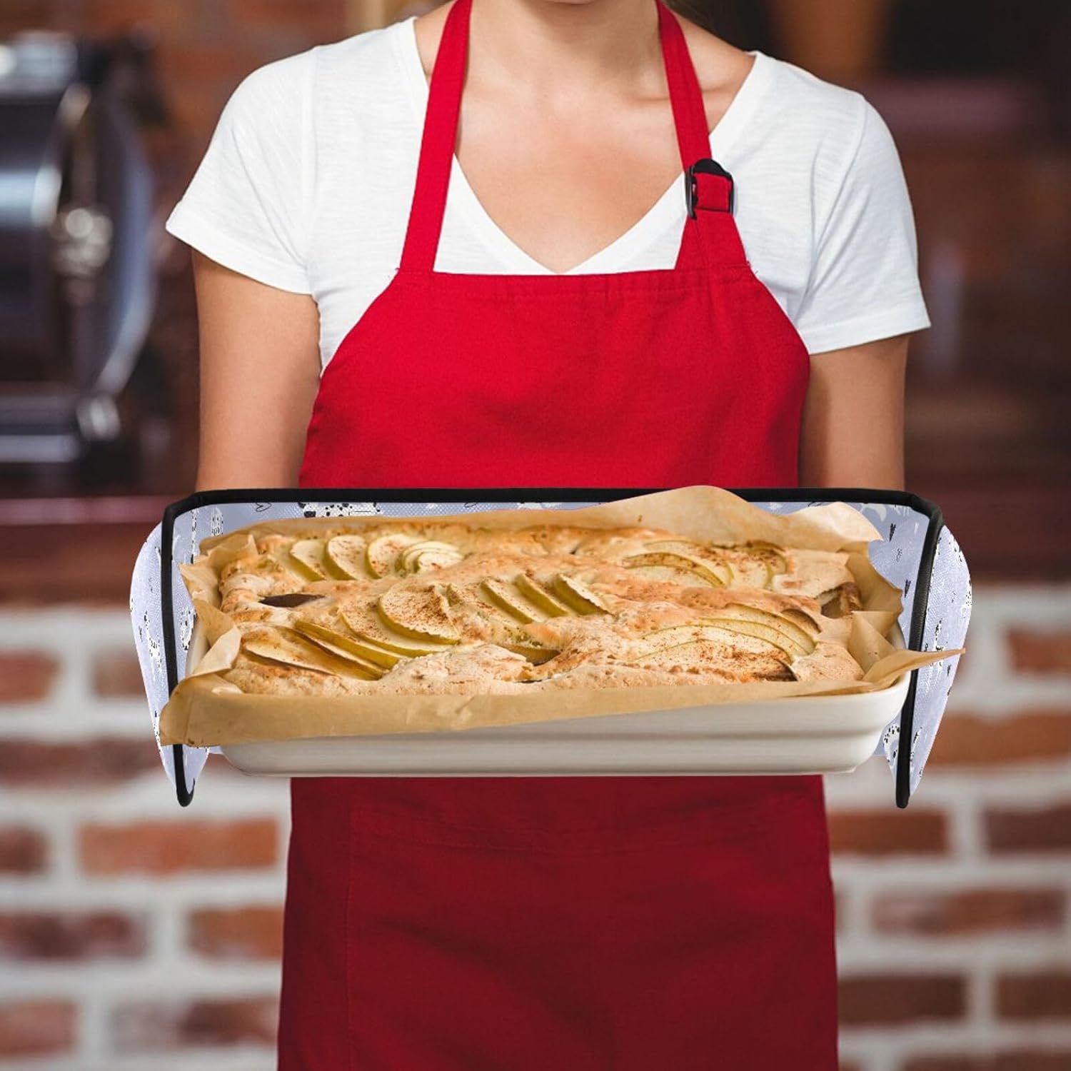 Double Oven Gloves Purple Dalmatian Dog Heart Heat Resistant Pot Holder Oven Mitt Gloves for BBQ Cooking Baking Grilling Microwave Secondary image