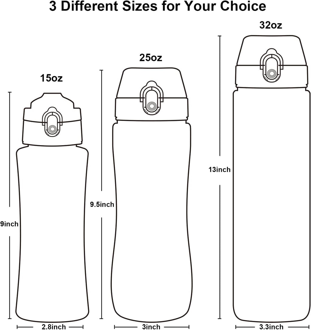 1L/32oz Sports Water Bottle with Straw, 1000ml Motivational Drinks Bottle with Time Markings Leak Proof Drink & Lock Cover, BPA Free for Gym School Cycling Running Hiking