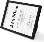 21x30cm Modern Black Wooden Picture Photo Frame A4 Photo Frame Ideal for Prints and Posters Hang Portrait or Landscape