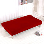 Solid Colour Armless Sofa Bed Cover Polyester Spandex Stretch Futon Slipcover Protector 3 Seater Elastic Full Folding Couch Sofa Cover fits Folding Sofa Bed without Armrests 80" x 50" in…