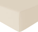 Bedding Soft Microfibre Super King Fitted Sheet with 12 inch (30 cm) Deep Pocket, 180 x 200 cm, Beige