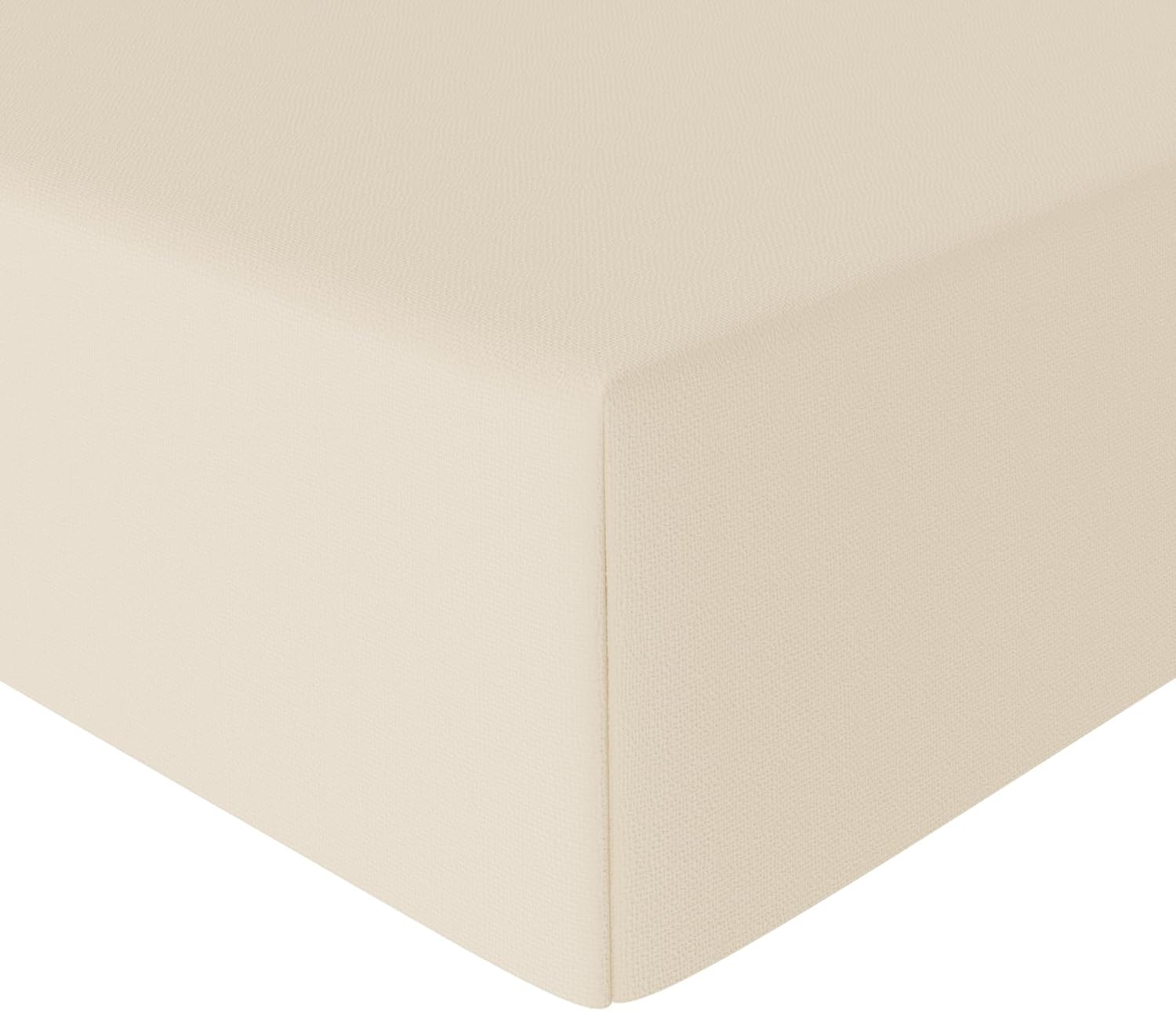 Bedding Soft Microfibre Super King Fitted Sheet with 12 inch (30 cm) Deep Pocket, 180 x 200 cm, Beige