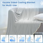 Double Cooling Blanket Double Size for Hot Sleepers, Double Side Arc-Chill Q-Max>0.5 Cooling Blanket for Night Sweats to Keep Cool, 150 x 200cm, Grey