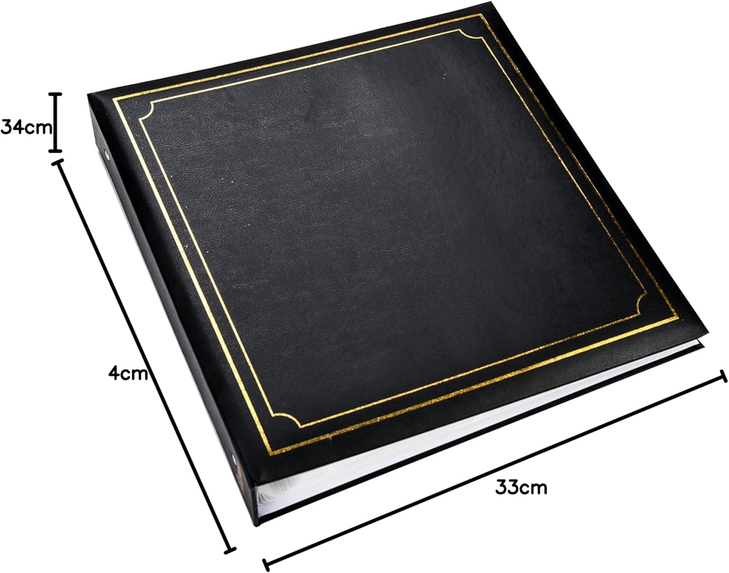 Large Slip In Photo Album Holds 500 Photos 6'' x 4'' Gold Stamp Padded Cover Black