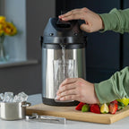 3.0L Stainless Steel Lever Airpot, Leakproof Flask for Hot and Cold Drinks, Easy Pump Drink Dispenser for Events, Silver