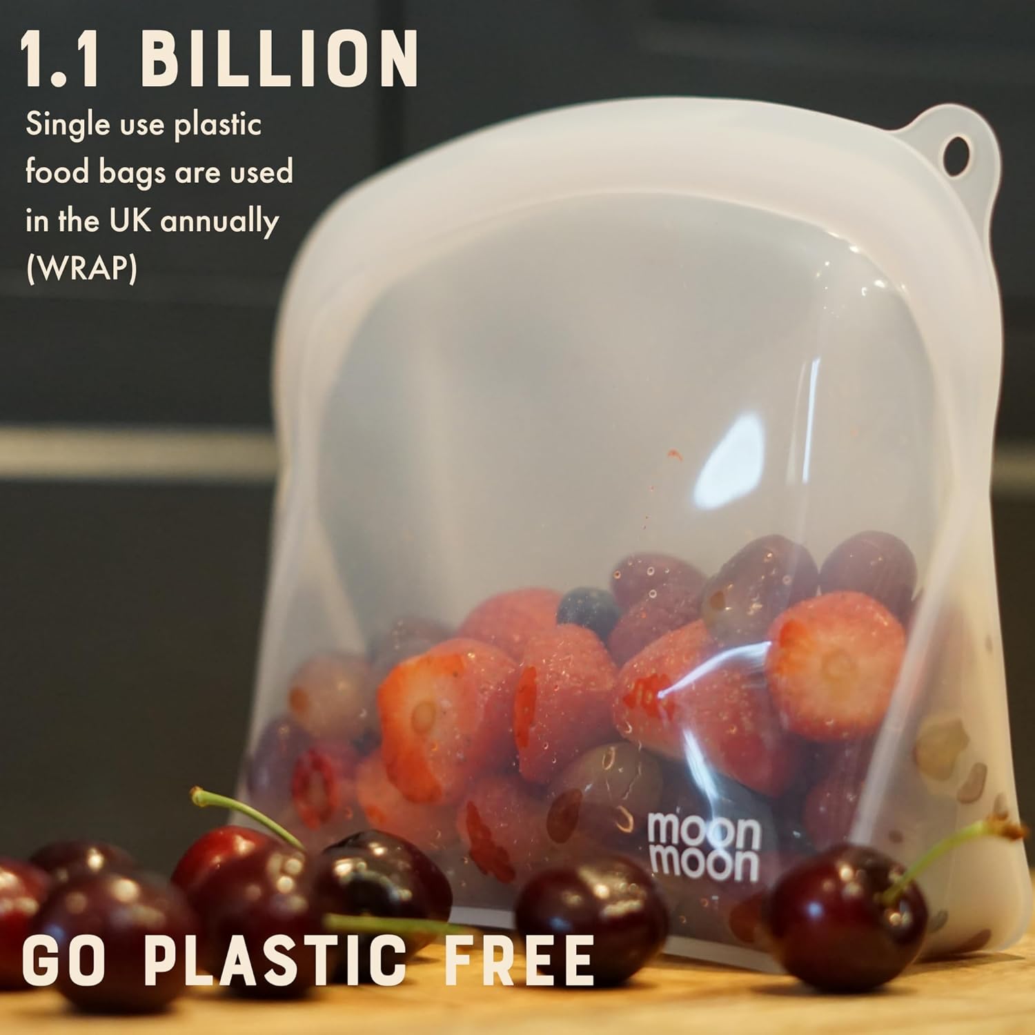 Free Standing Silicone Pouch Bags | Reusable SIlicone Freezer Bags (Clear - 1200ml)