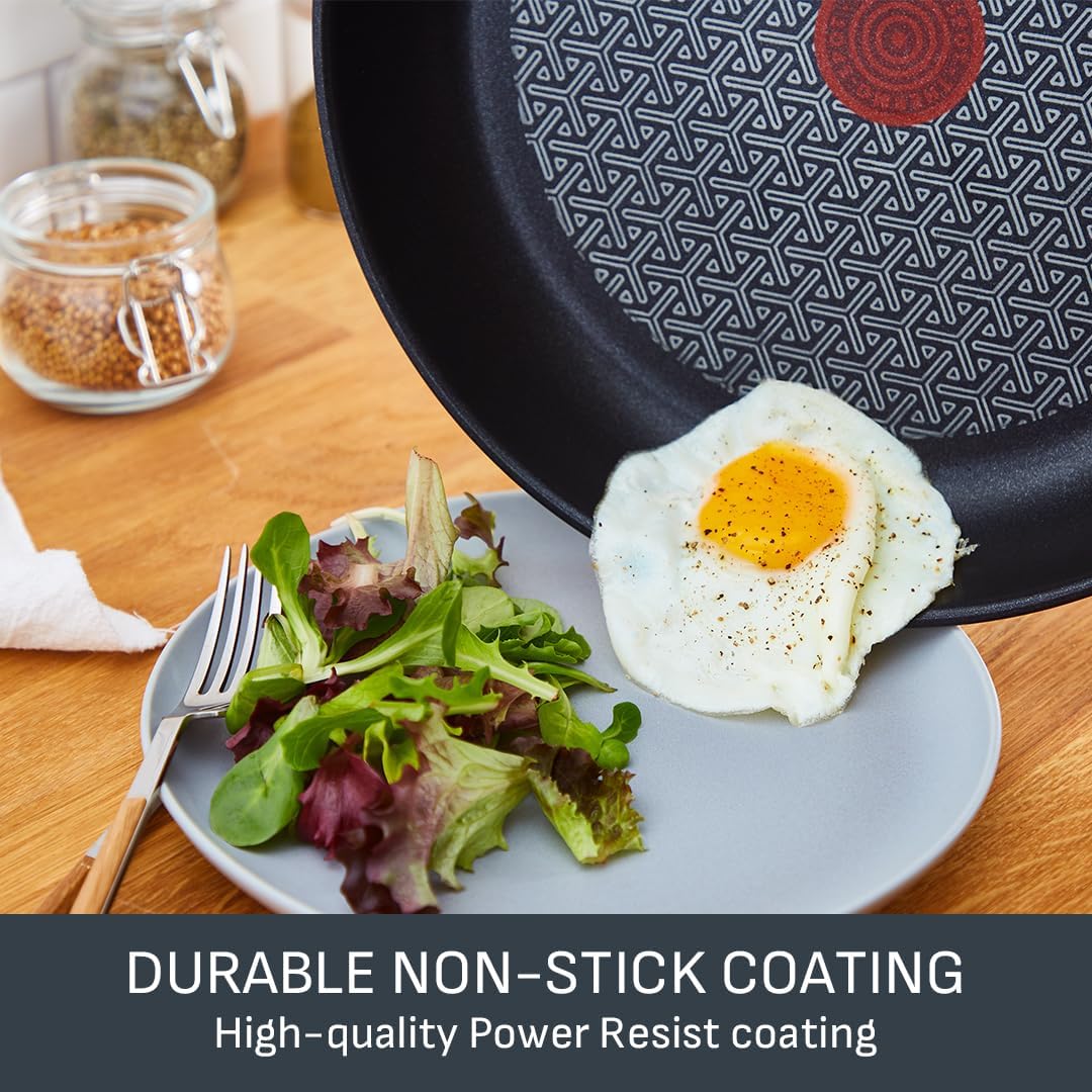 Tefal Comfort Max 20cm Stainless Steel Frying Pan – Durable Non-Stick Pan with Thermo-Spot Heat Indicator, Induction Compatible Base, Comfortable Grip Handle, G7260244