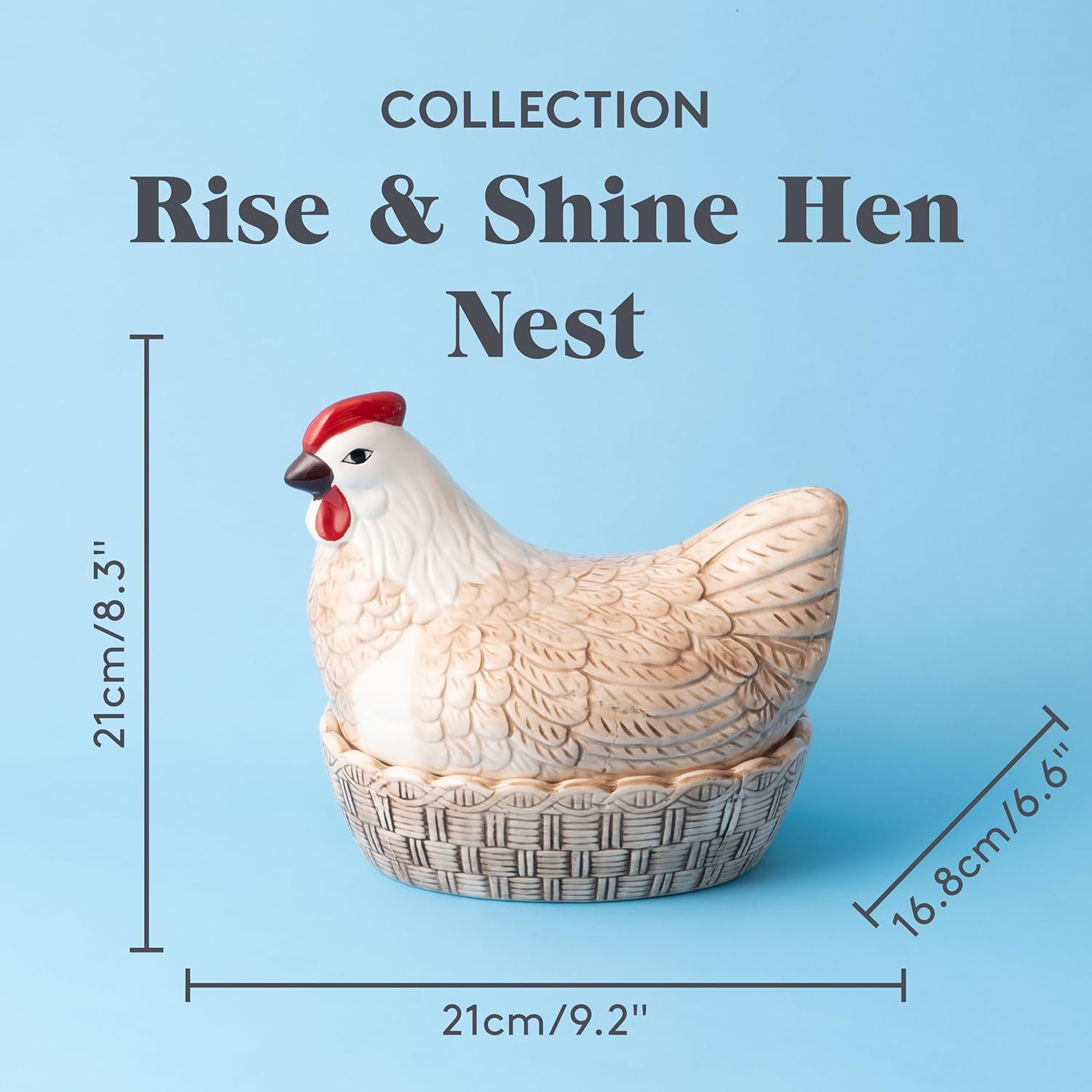 Mason Cash Rise & Shine Egg Nest | Rustic Farmyard-Style Kitchen Tidy & Egg Storage | Chip-Resistant Dolomite | Decorative Hen Design