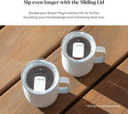 Temperature Control Smart Mug 2-295 ml App-Controlled and Rechargeable Heated Coffee Mug with Intelligent LED Display, 1.5-hr Battery Life and Improved Design, Black