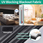 100% Blackout Blind,200 x 145 CM Stick on Blackout Blinds for Windows,No Drill Portable Temporary Fits Any Size Blackout Blinds with 20PCS Hook and Loop Tapes for Bedroom Loft Car Travel