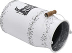 Metal Big Cow Galvanized Milk Can with Wooden Handle, Rustic White Farmhouse Vase Planter, Primitive Decorative Flower Holder for Home Wedding Table Centerpiece Decor Large - 11"